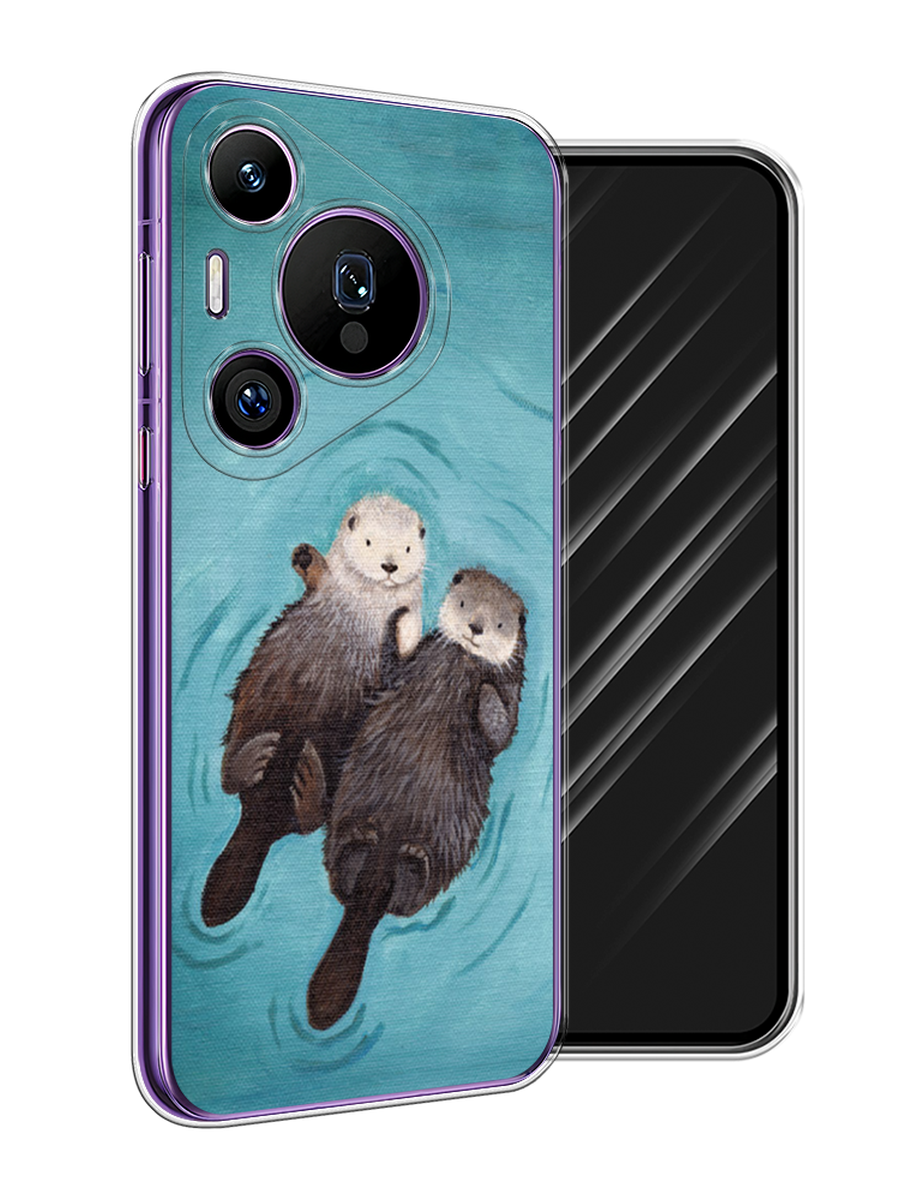 

Чехол Awog на Huawei Pura 70 Pro/70 Pro Plus "Парочка бобров", Голубой, 6124450-1