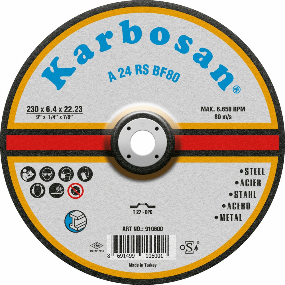 фото Karbosan диск шлифовальный по металлу 230х6,4х22 10600