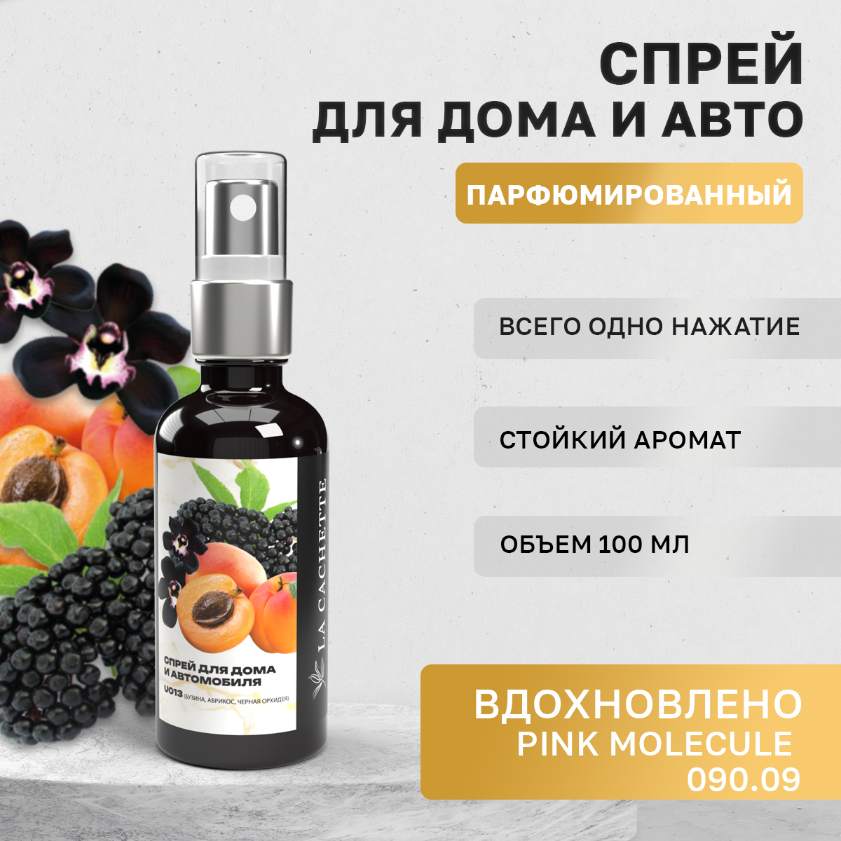 

Ароматизатор в машину La Cachette WB102723-SP Pink Molecule 090.09, Черный, U013