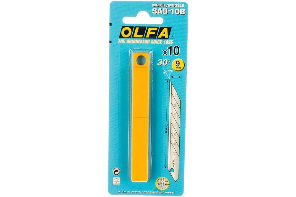 

Сегментированные лезвия OLFA OL-SAB-10B 9х80х0.38 мм 10 шт.