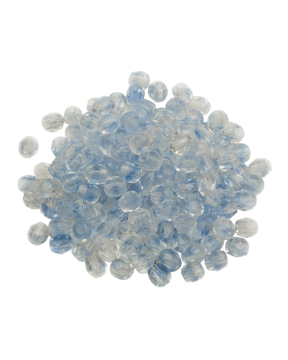 

Стеклянные чешские бусины Fire polished beads ганеные круглые 4 мм цвет цвет DSA03 150шт, Голубой, FP-4