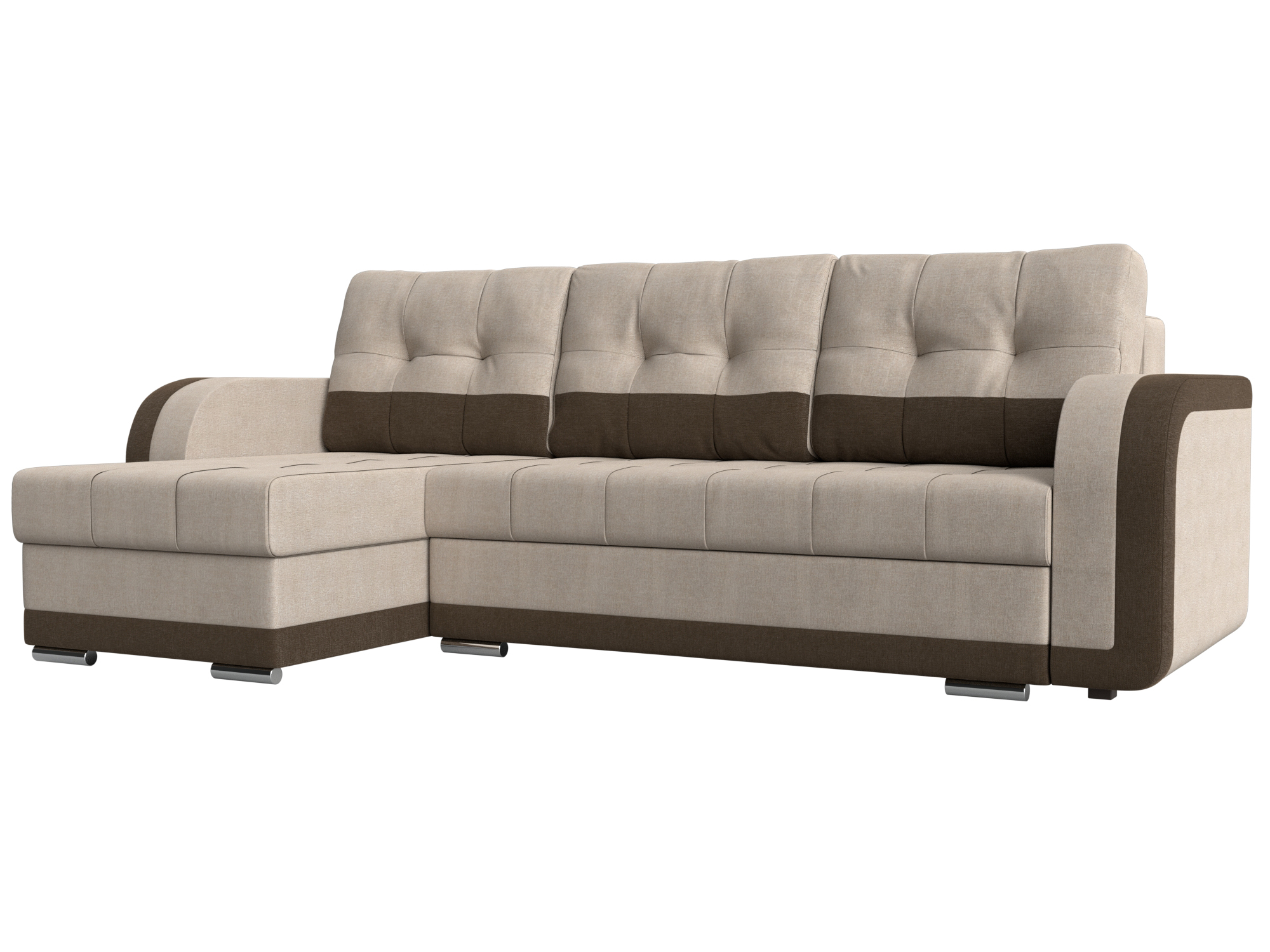 

Угловой диван Марсель левый рогожка бежевый/коричневый, Угловой диван Марсель левый угол