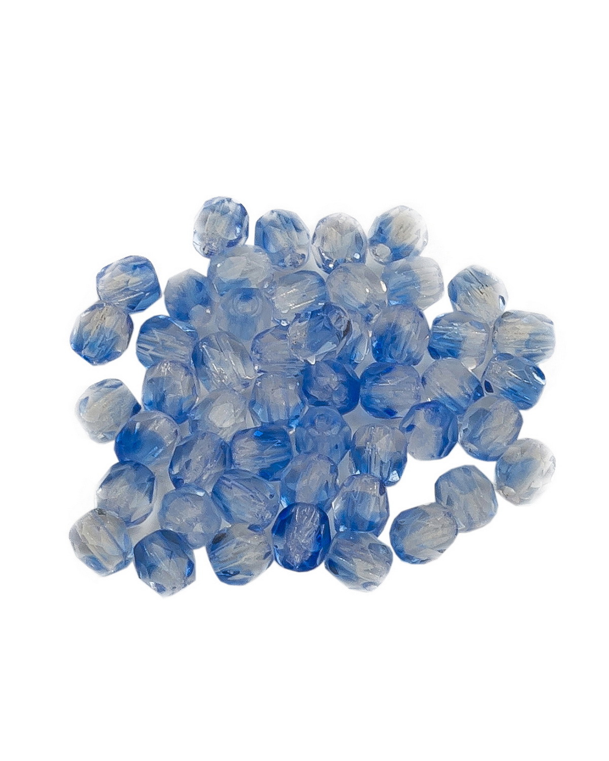 

Стеклянные чешские бусины Fire polished beads ганеные круглые 4 мм цвет цвет DSA05 50шт, Голубой, FP-4