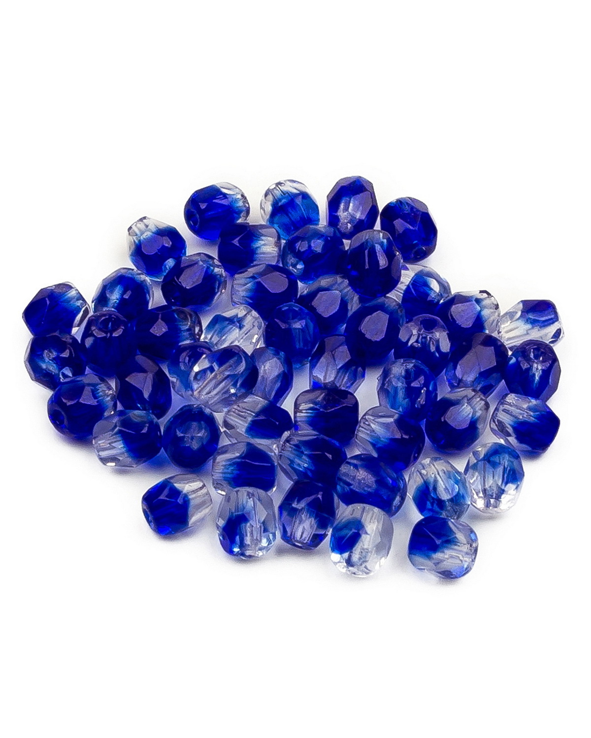 

Стеклянные чешские бусины Fire polished beads ганеные круглые 4 мм цвет цвет DSA09 50шт, Голубой, FP-4
