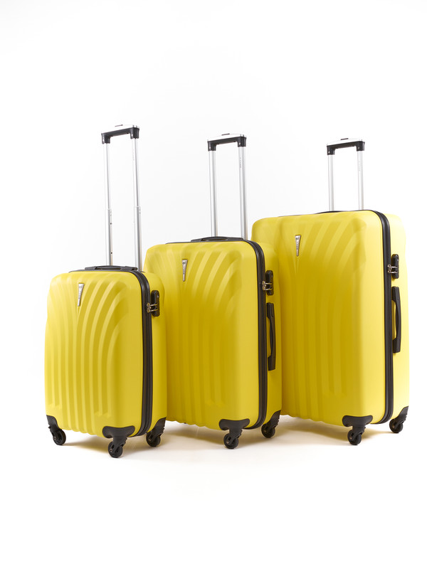 Комплект чемоданов унисекс L'Case Phuket желтый S/M/L