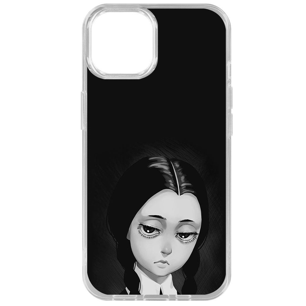 

Чехол-накладка Krutoff Clear Case Уэнсдей Аддамс - Рисованная Уэнсдей для iPhone 14, Прозрачный
