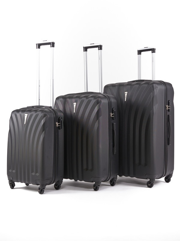 Комплект чемоданов унисекс L'Case Phuket черный S/M/L