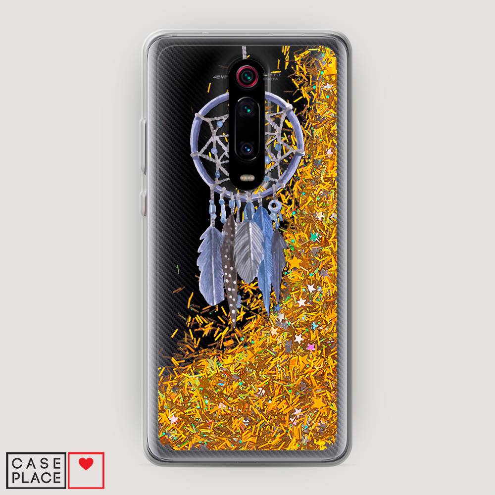 

Жидкий чехол с блестками "Синий ловец снов акварель" на Xiaomi Mi 9T Pro, 35890-1