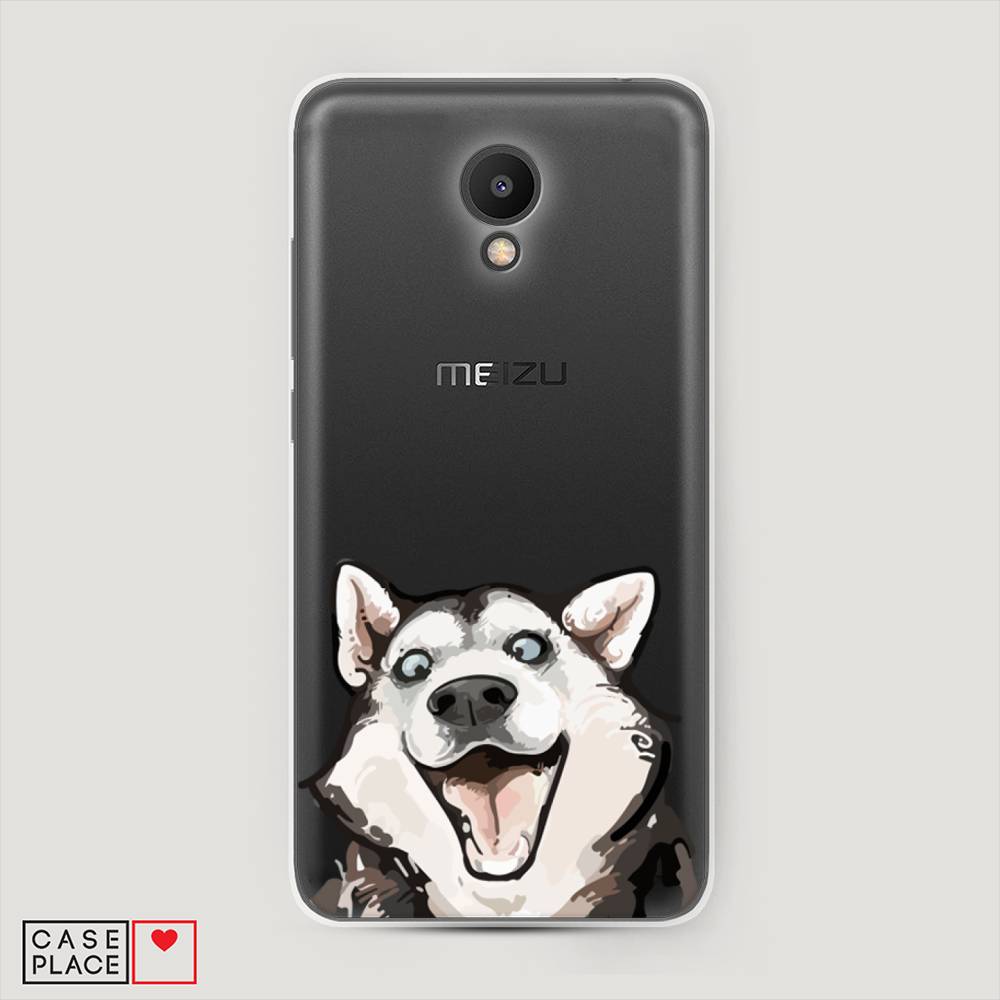 

Чехол Awog на Meizu M6S "Радостный хаски", Белый;голубой;черный, 72450-1
