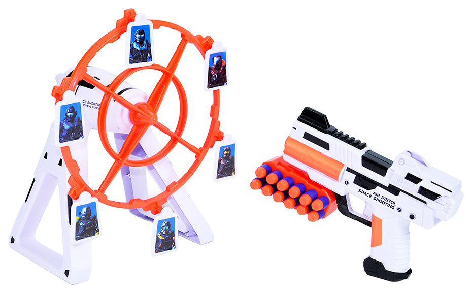 фото Бластер с тиром "галактические оружие", свет, звук, в коробке, 42х26,5х9см junfa toys