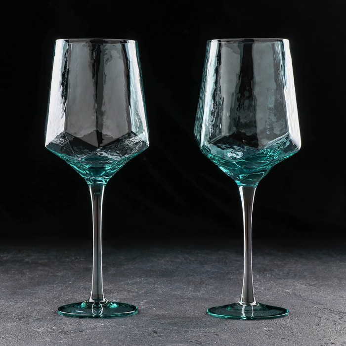 фото Набор бокалов для вина «дарио», 500 мл, 7,3×25 см, 2 шт, цвет изумруд magistro