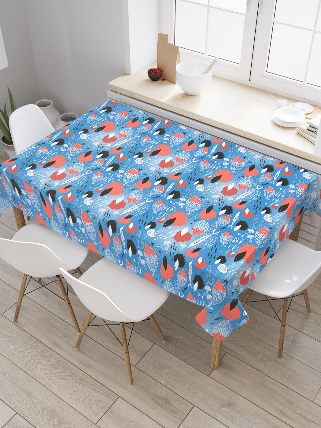 

Скатерть прямоугольная JoyArty "Зарыбленный пруд" из сатена, 180x145 см, Синий, Зарыбленный пруд