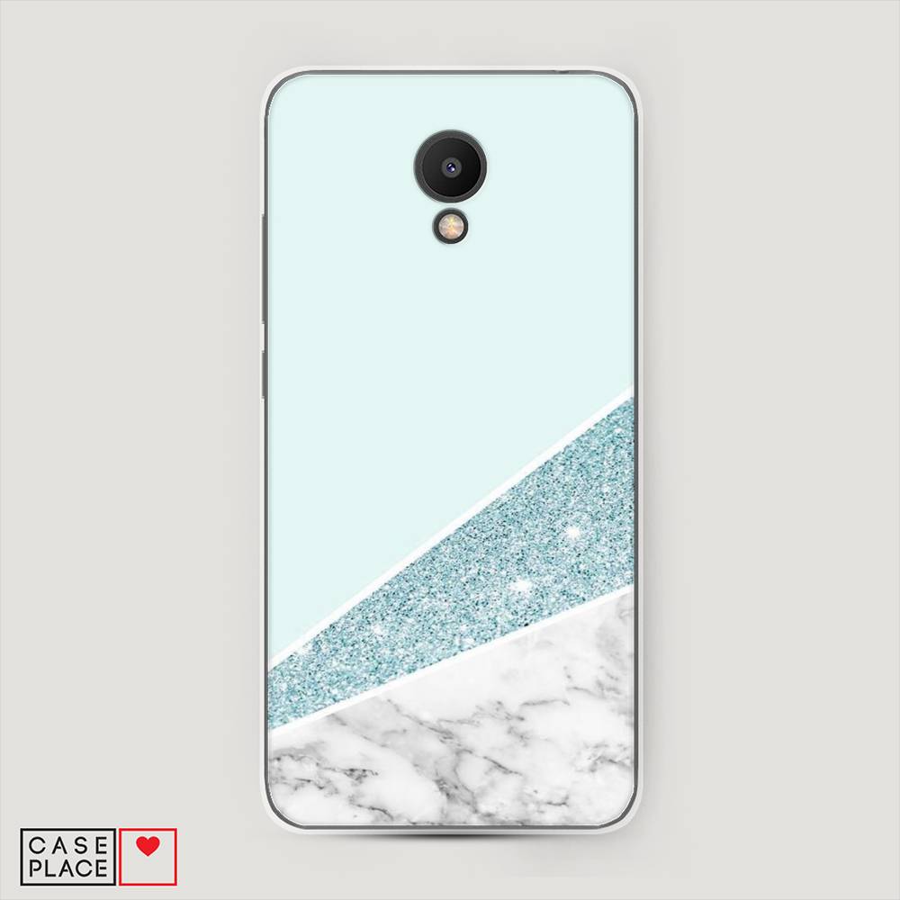 

Чехол Awog на Meizu M6S "Мрамор с голубыми блестками", Голубой;белый, 72450-3