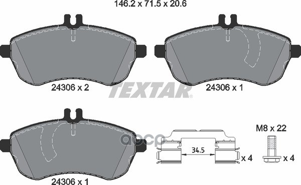 

Тормозные колодки Textar 2430601