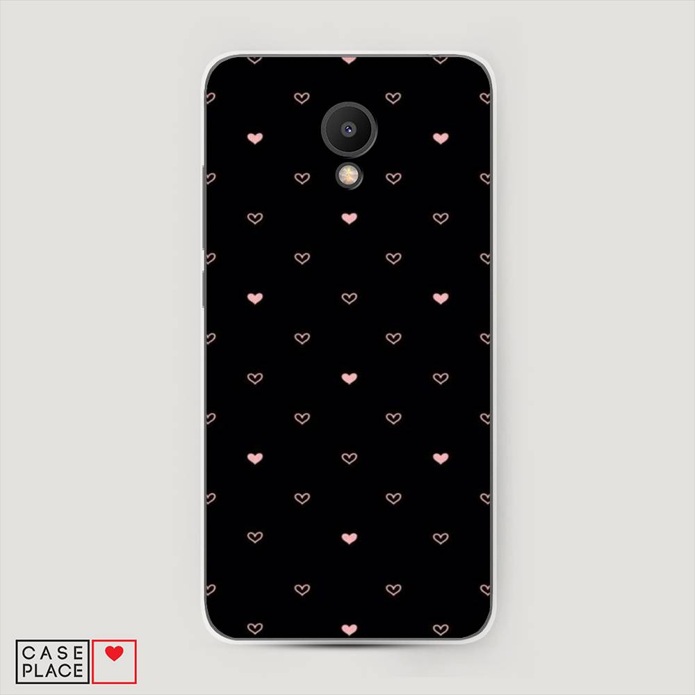 

Чехол Awog на Meizu M6S "Черный фон и сердечки", Розовый;серый;черный, 72450-3