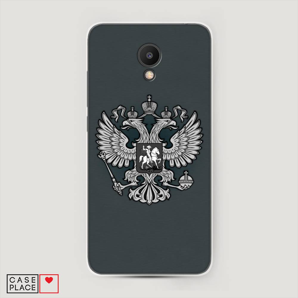 фото Чехол awog "герб россии серый" для meizu m6s