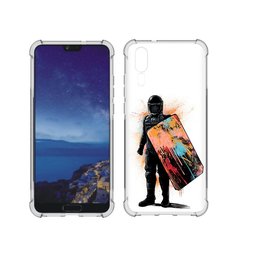 

Чехол MyPads Tocco для Huawei P20 солдат с красочным щитом (PT108006.52.614), Прозрачный, Tocco