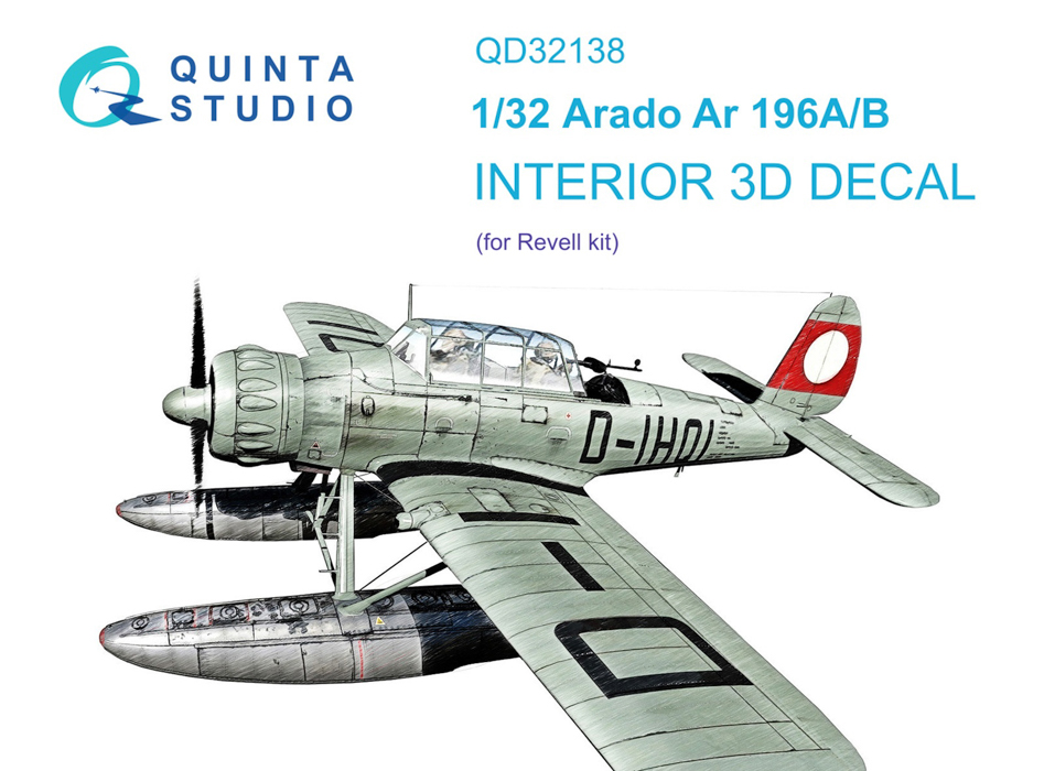 

QD32138 3D Декаль интерьера кабины Ar 196A/B Revell, Цветной