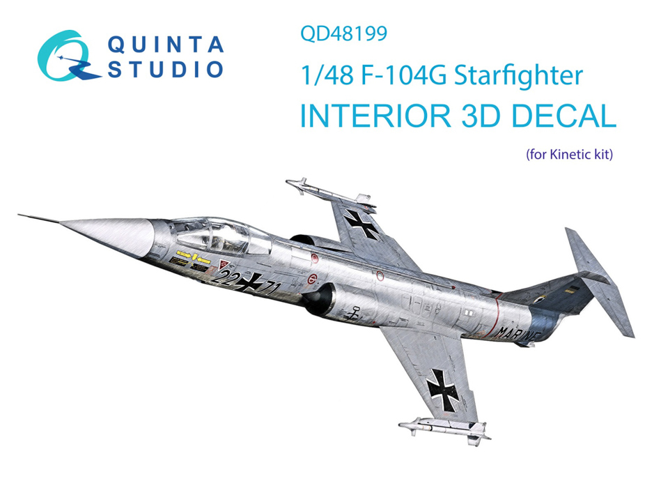 

QD48199 3D Декаль интерьера кабины F-104G Kinetic, Цветной