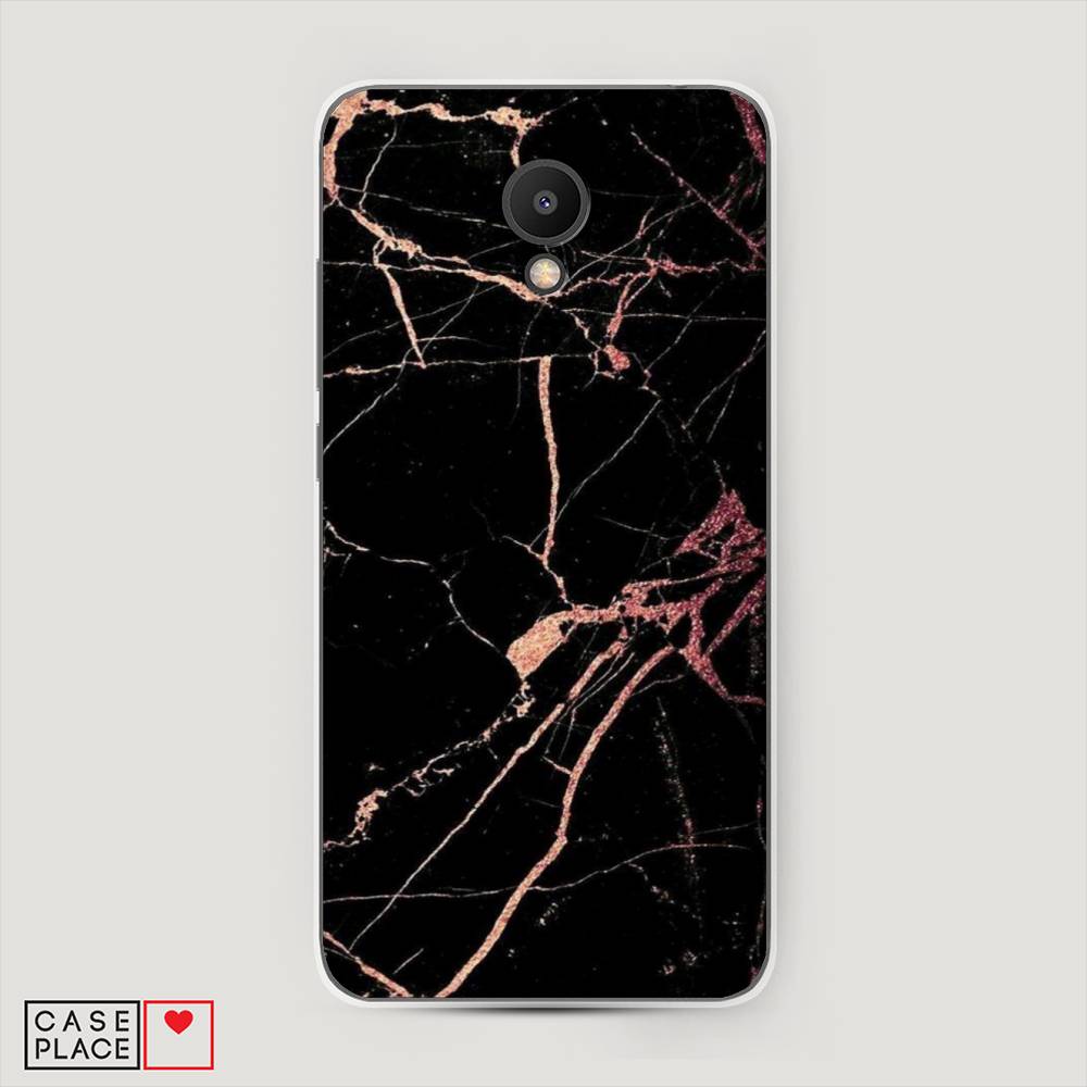 

Чехол Awog на Meizu M6S "Мрамор розовое золото", Черный;розовый, 72450-3