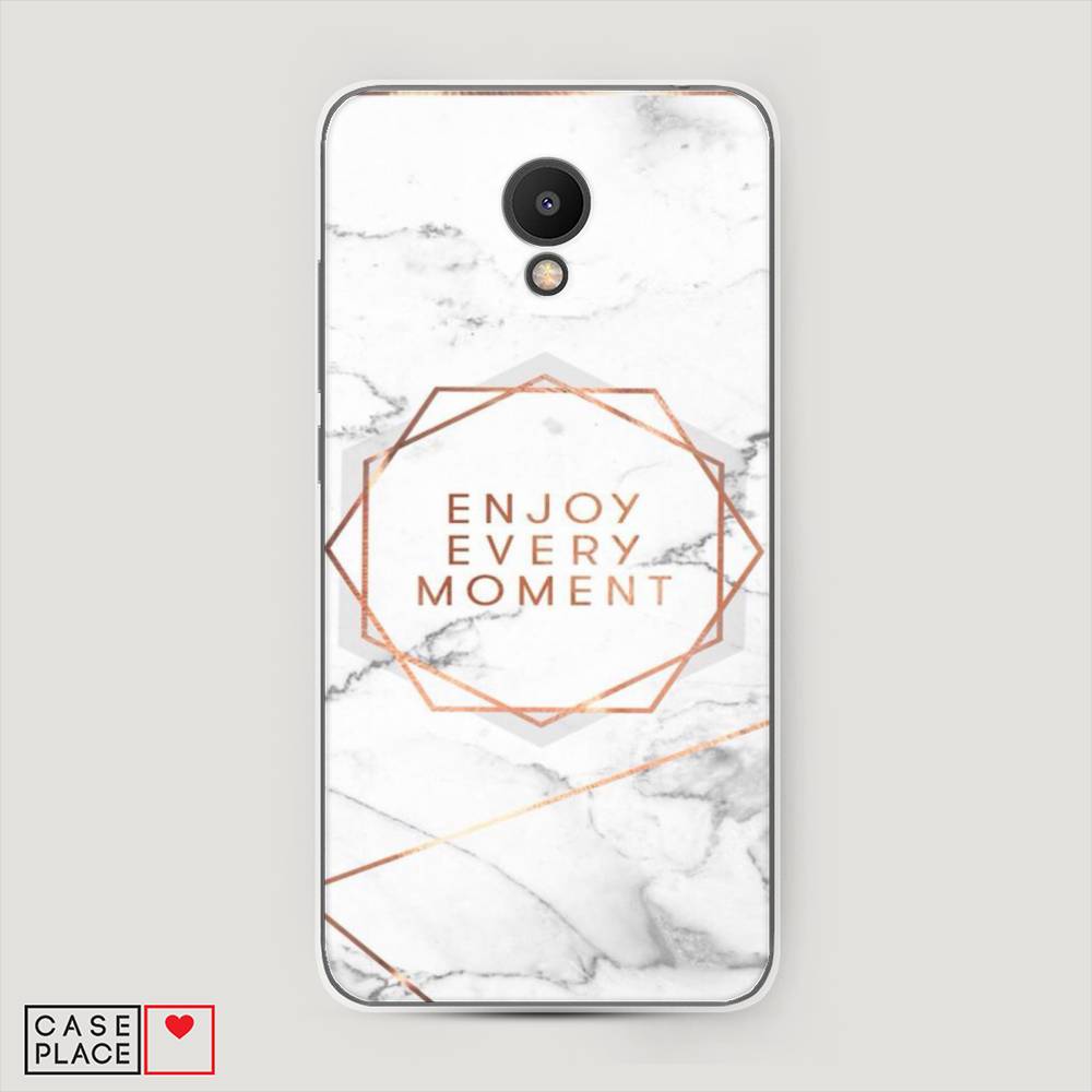 

Чехол Awog на Meizu M6S "Enjoy every moment мрамор", Белый;розовый;серый, 72450-7