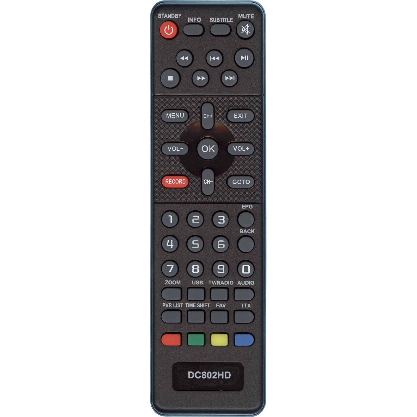 Пульт Huayu для DVB-T2 ресивера D-Color DVB-T2 DC802HD HOB1494