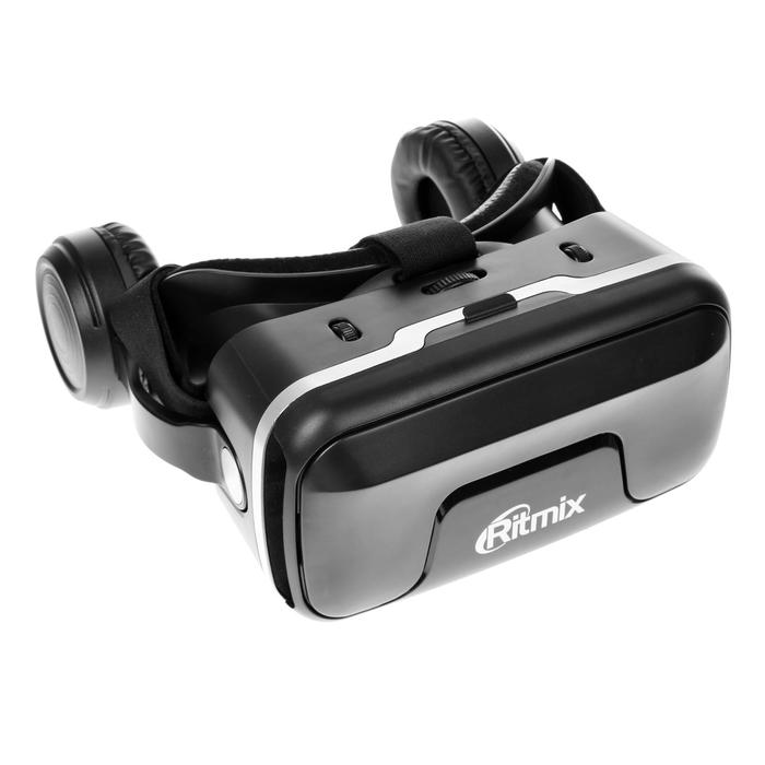 

Очки виртуальной реальности Ritmix RVR-400, jack 3.5 мм, ширина смартфона до 80 мм, черный