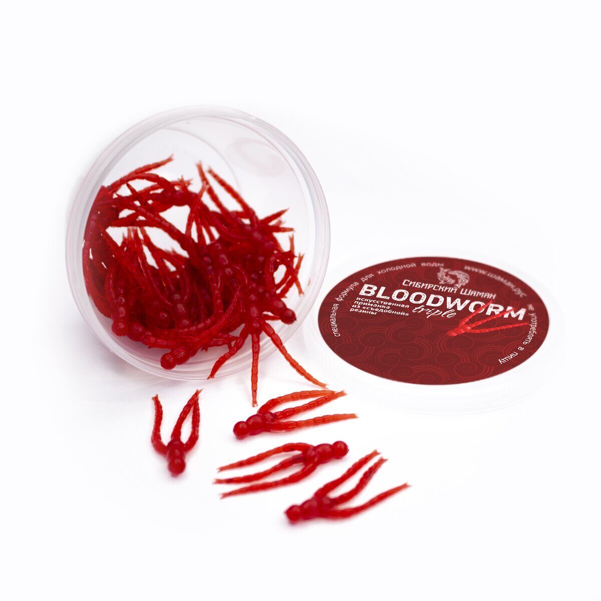 Приманки силиконовые Сибирский Шаман Bloodworm Triple, 30мм, 30шт.