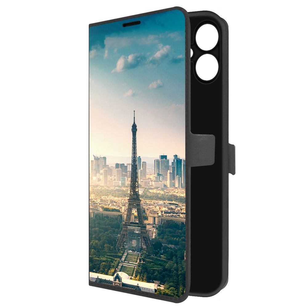 

Чехол-книжка Krutoff Eco Book для Samsung Galaxy A06 (A065) Франция, Эйфелева Башня, Черный