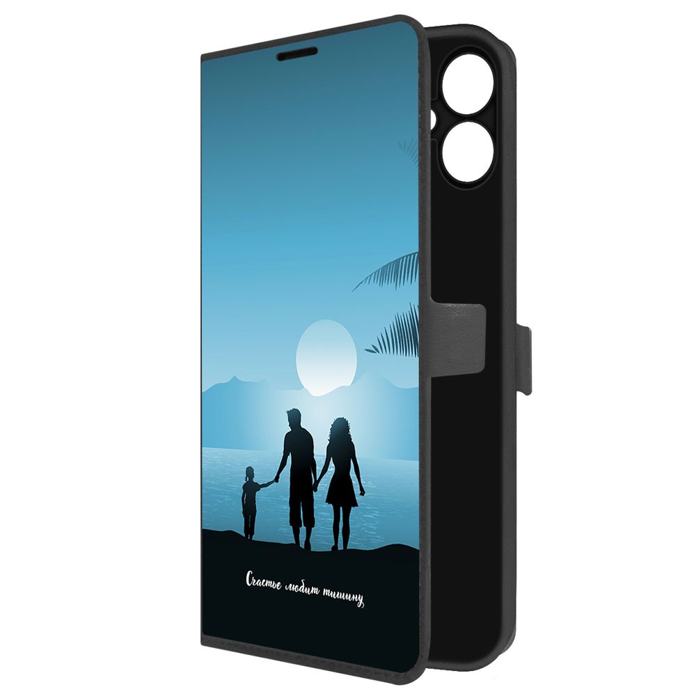 

Чехол-книжка Krutoff Eco Book для Samsung Galaxy A06 (A065) Счастье любит тишину (черный)