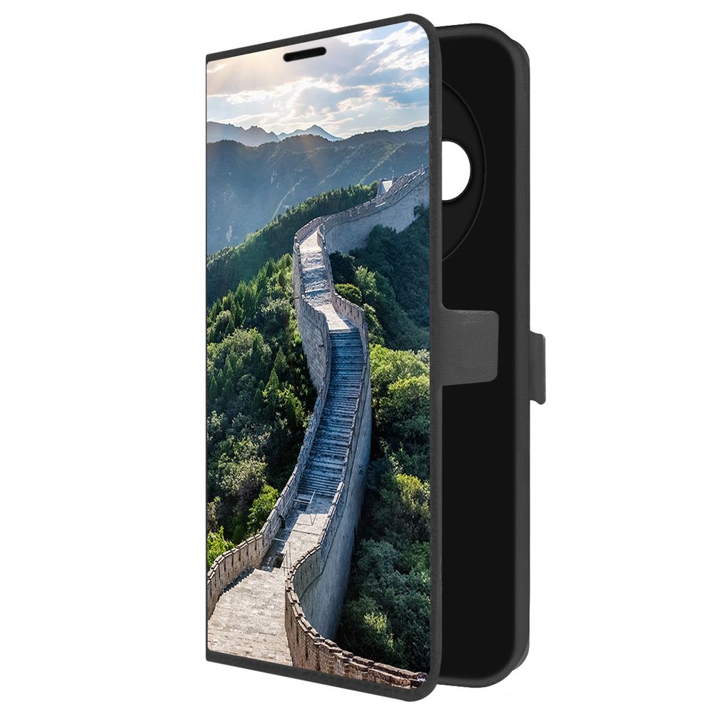 

Чехол-книжка Krutoff Eco Book для TECNO Spark 30С Китай, Великая Стена (черный)