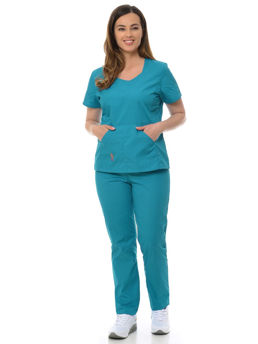 фото Костюм медицинский женский medicalwear киса 124 бирюзовый 40 ru