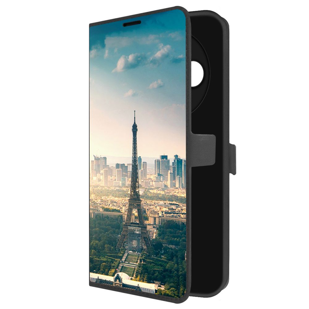 

Чехол-книжка Krutoff Eco Book для TECNO Spark 30С Франция, Эйфелева Башня (черный)