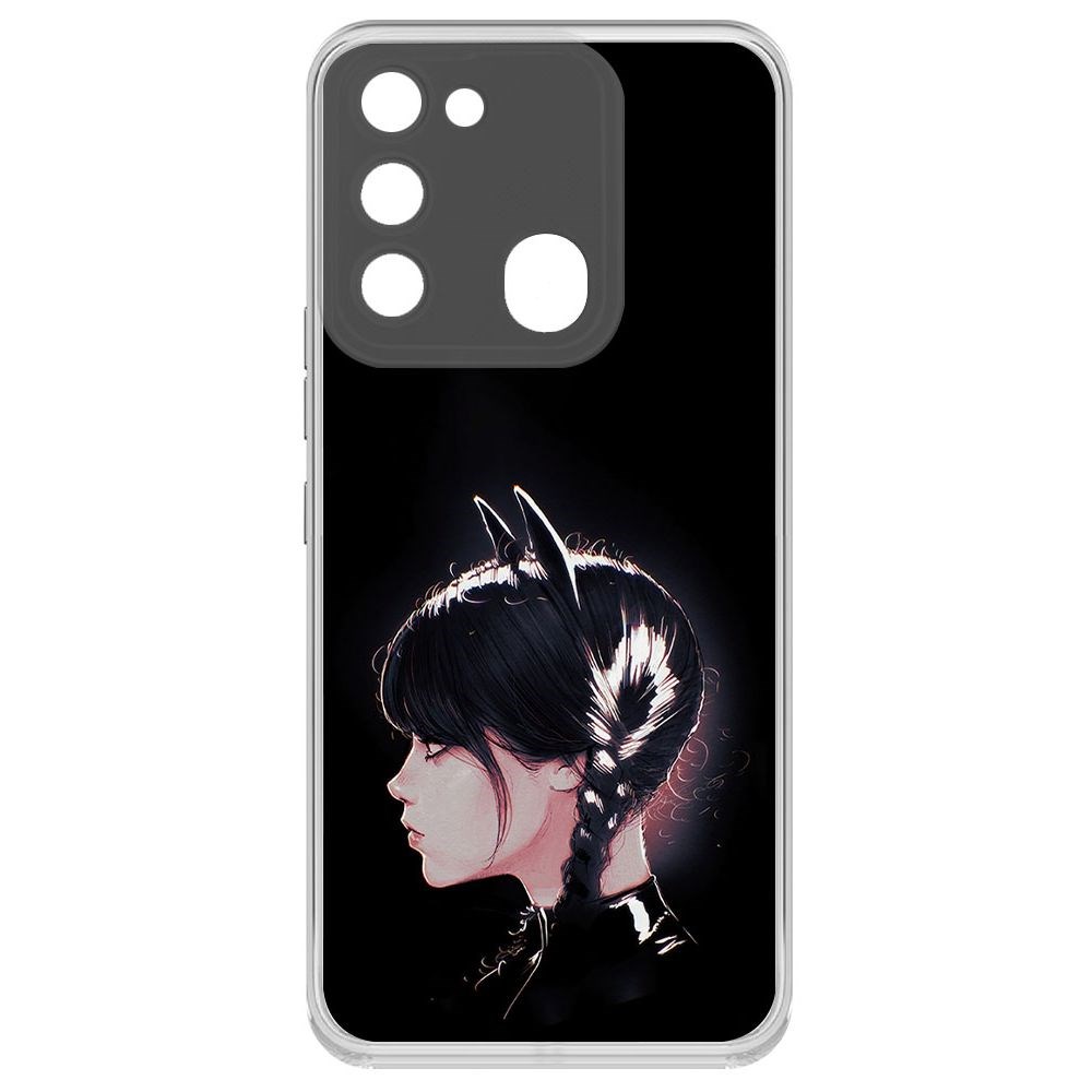 Чехол-накладка Krutoff Clear Case Уэнсдей Аддамс - Кошка Уэнсдей для TECNO Spark 8C