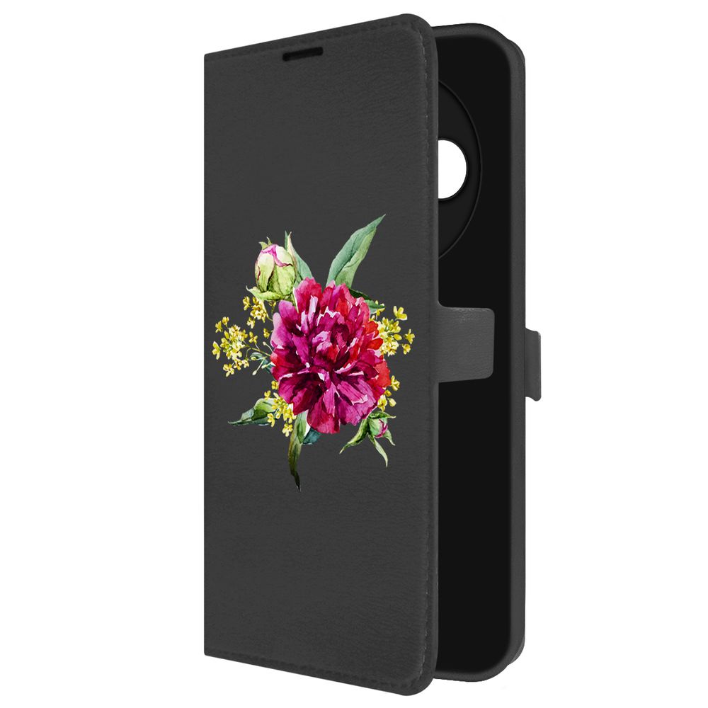 

Чехол-книжка Krutoff Eco Book для TECNO Spark 30С Цветочная акварель (черный)