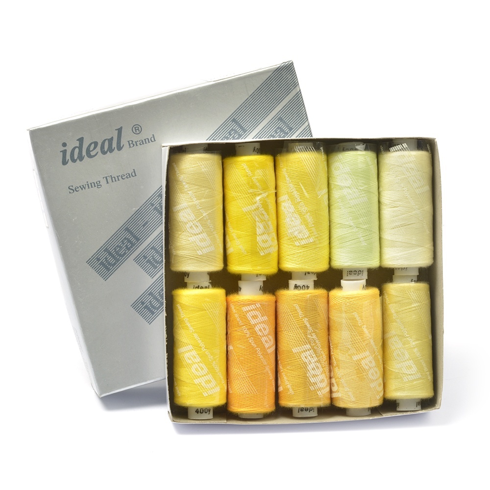 

Набор бытовых ниток IDEAL 40/2 366м 100% п/э, MIX Y, ассорти (желтые оттенки) уп.10шт, Желтый, 40/2.IDEAL.АСС.1