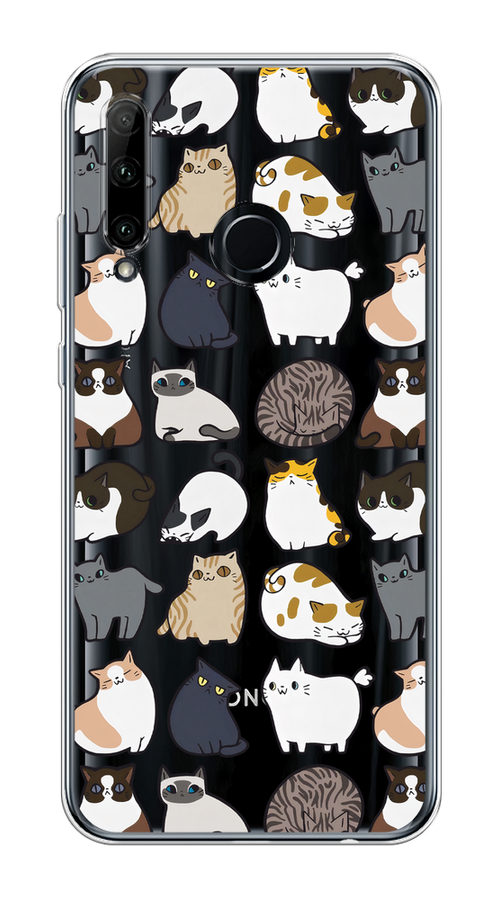 

Чехол на Honor 10i/20 Lite 2019/20e "Милые котики", Прозрачный;белый;серый, 68950-1