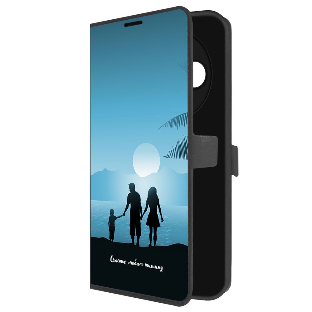 

Чехол-книжка Krutoff Eco Book для TECNO Spark 30С Счастье любит тишину (черный)