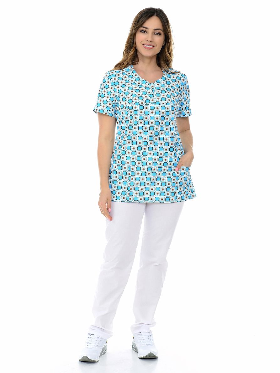 

Блуза медицинская женская MedicalWear Дана-2 201 голубая 50 RU, Дана-2 201