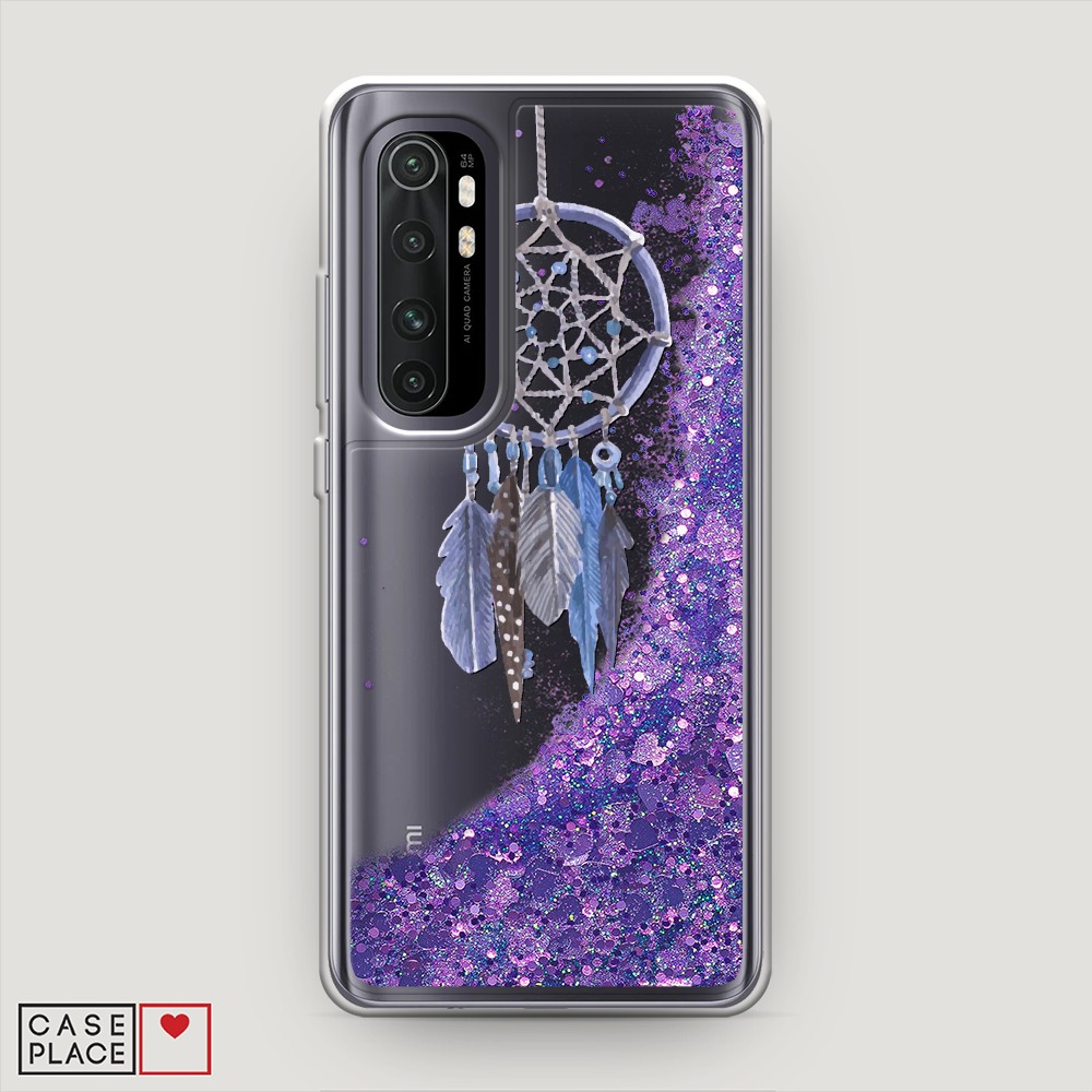 

Жидкий чехол с блестками "Синий ловец снов акварель" на Xiaomi Mi Note 10 lite, 38492-1