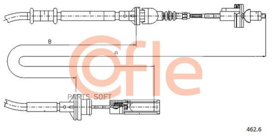 

COFLE 92.462.6 Трос сцепления FIAT BRAVA-BRAVO 1.6-1.8BZ-DS1.9 97- 1шт