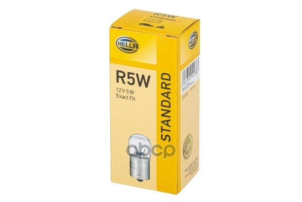 

Лампа 12V R5w 5W Hella 1 Шт. Картон 8Ga002071-121 HELLA арт. 8GA002071-121