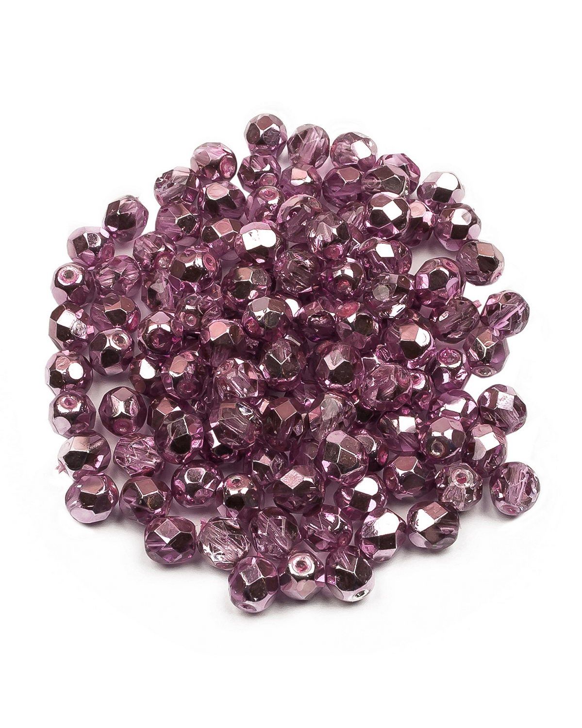 

Чешские бусины, Fire Polished Beads, ганеные, 6 мм Crystal Lilac Metallic Ice, 120шт, Розовый, FP-6
