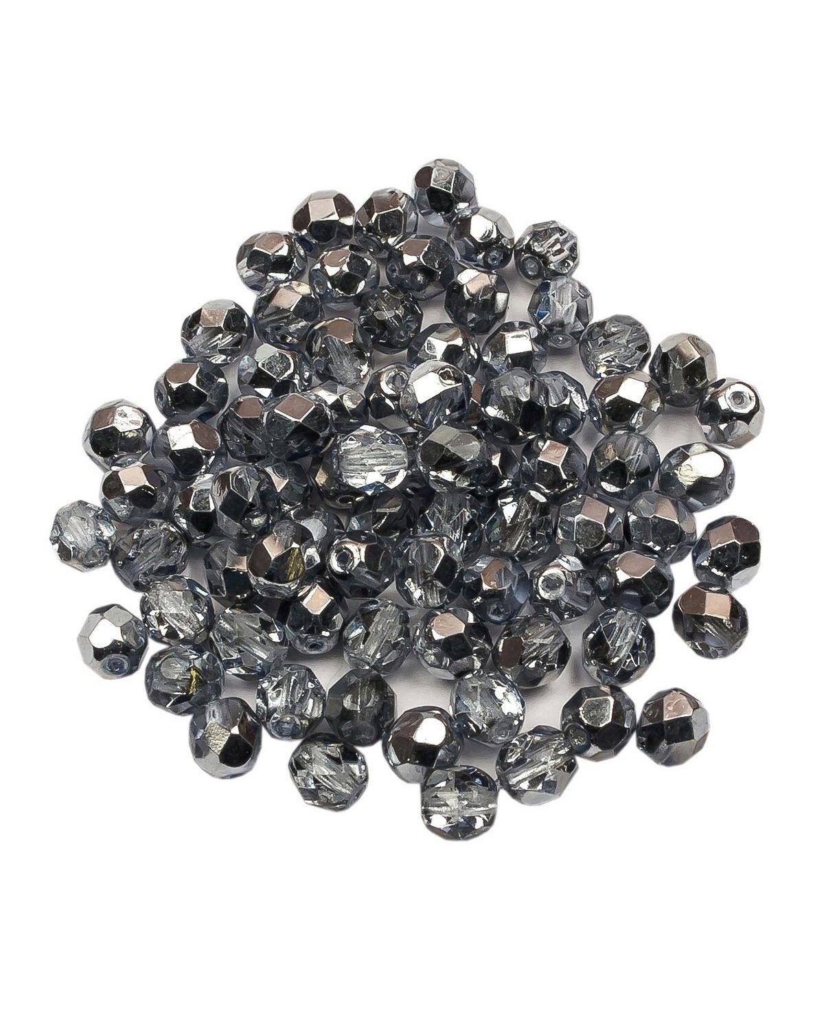 

Чешские бусины, Fire Polished Beads, ганеные, 6 мм, цвет: Crystal Sky Metallic Ice, 80шт, Серый, FP-6