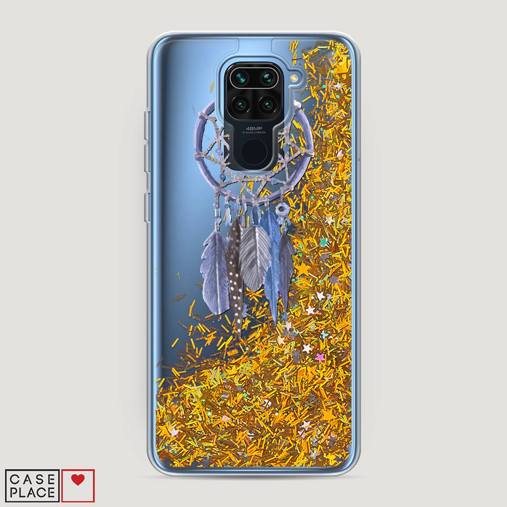

Жидкий чехол с блестками "Синий ловец снов акварель" на Xiaomi Redmi 10X 4G, 38290-1