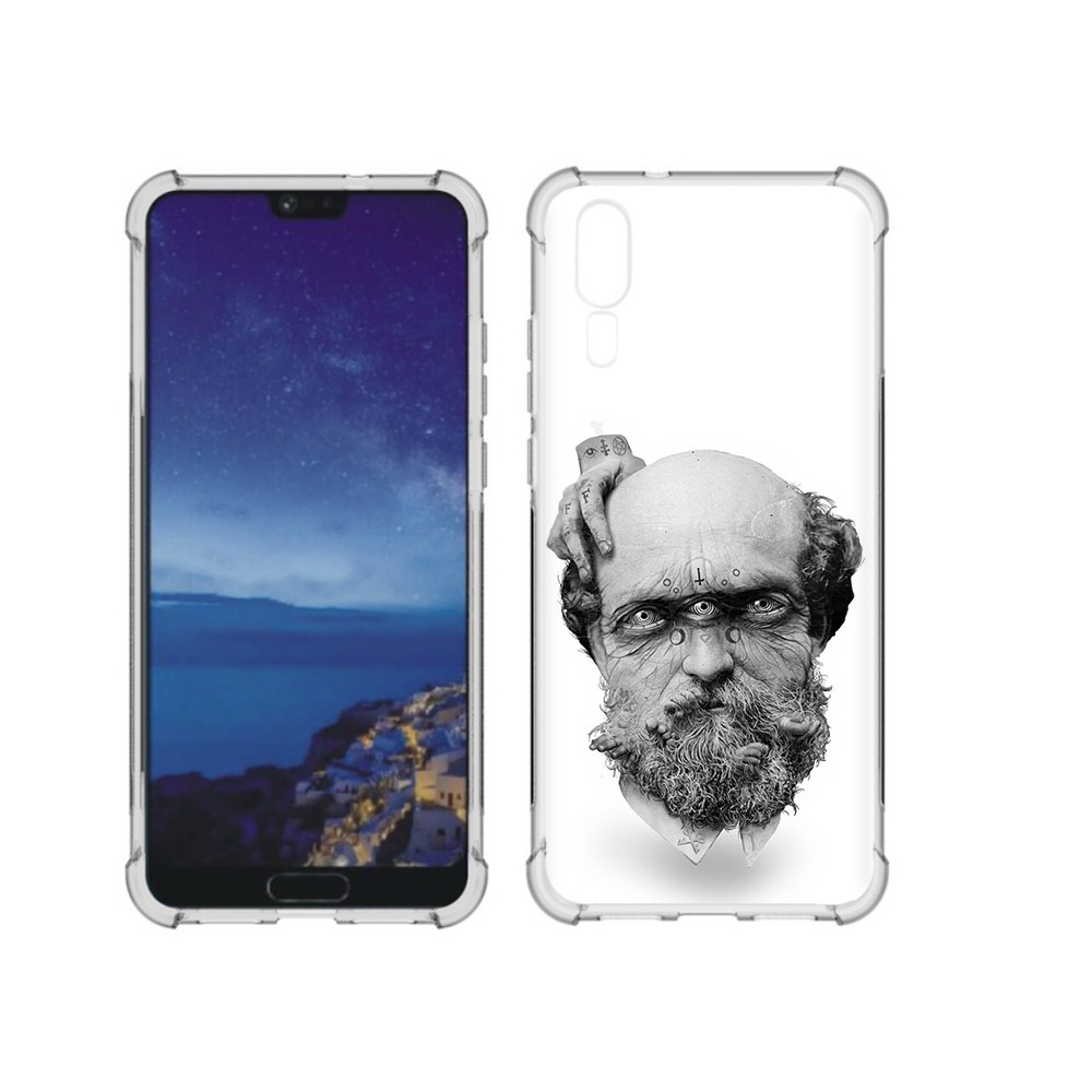

Чехол MyPads Tocco для Huawei P20 страшный бородатый мужчина абстракция (PT108006.52.630), Прозрачный, Tocco