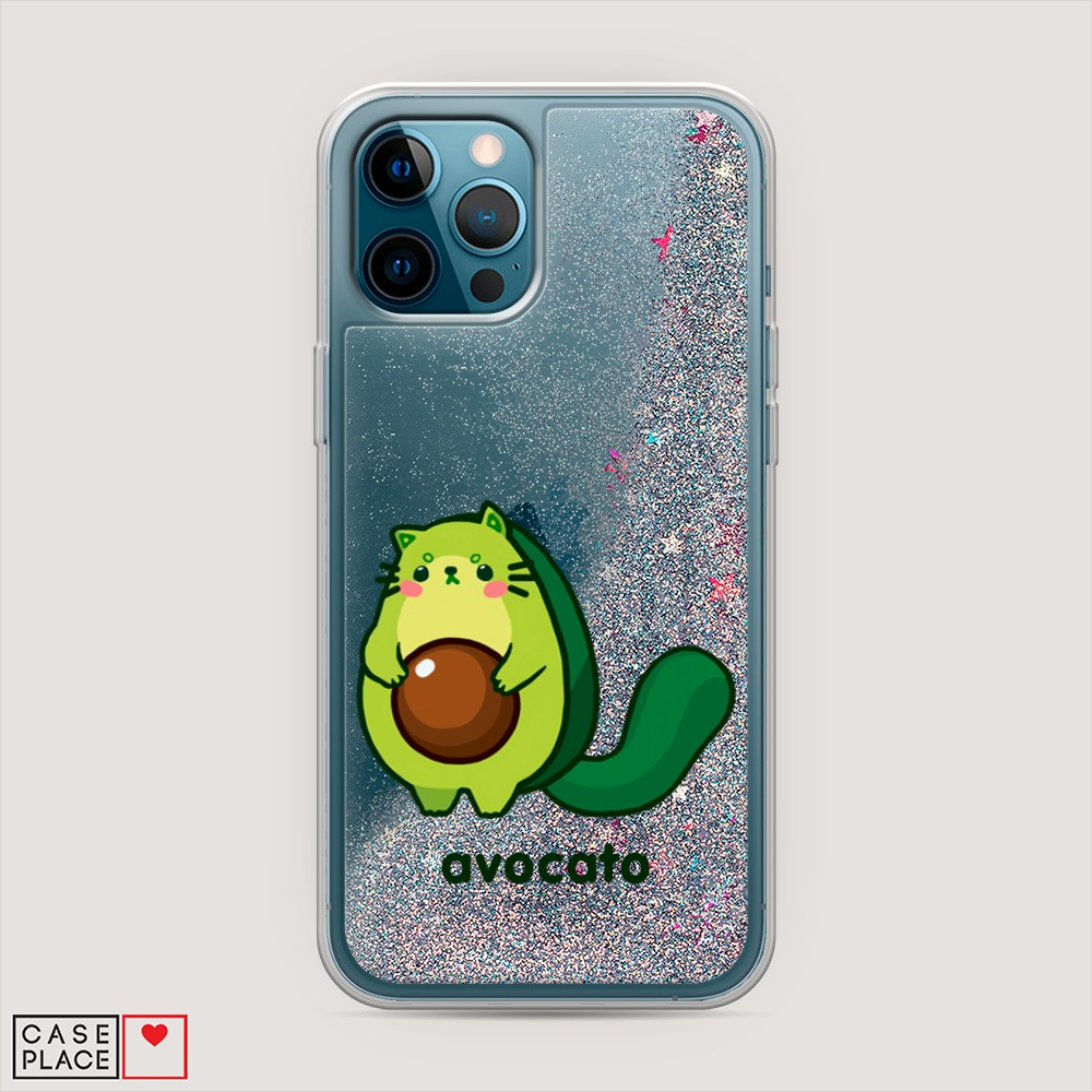 фото Жидкий чехол с блестками "avocato" на apple iphone 12 pro max awog