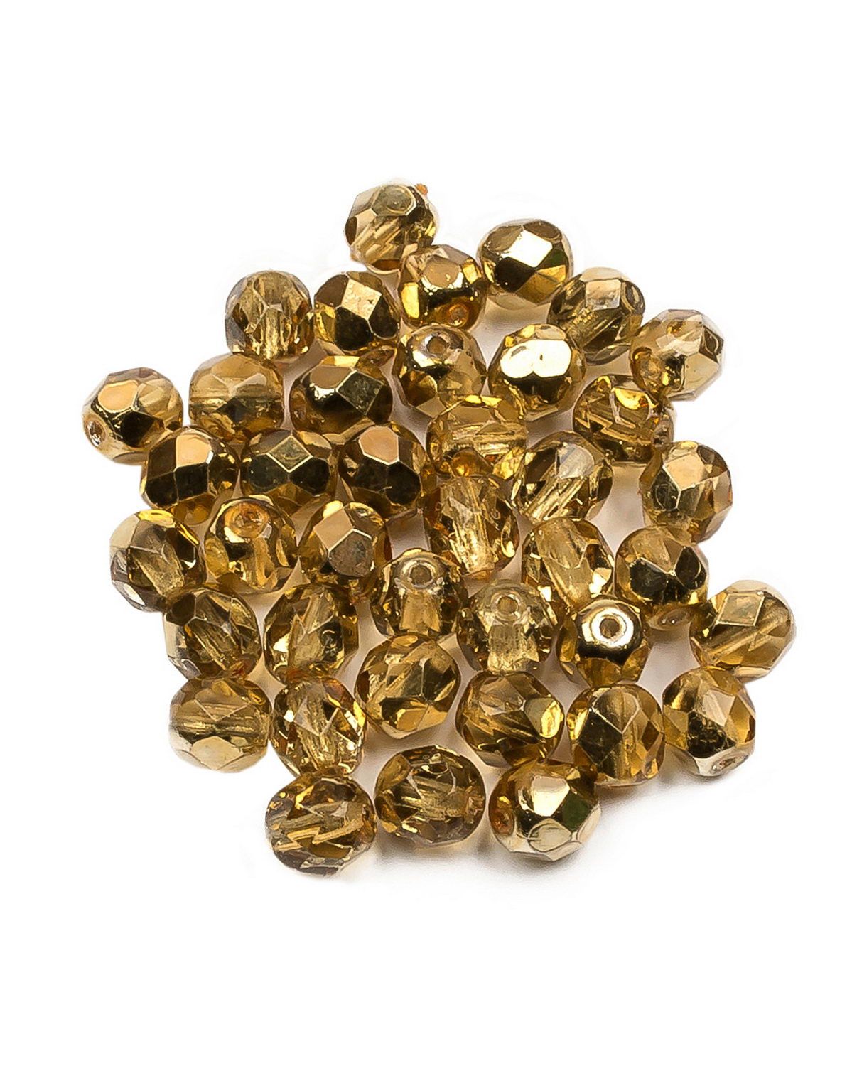 

Чешские бусины, Fire Polished Beads, ганеные, 6 мм Crystal Apricot Metallic Ice, 40шт, Золотой, FP-6