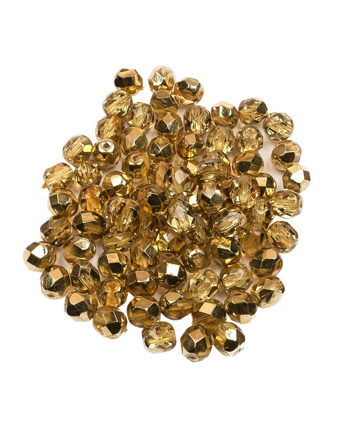 

Чешские бусины, Fire Polished Beads, ганеные, 6 мм Crystal Apricot Metallic Ice, 80шт, Золотой, FP-6
