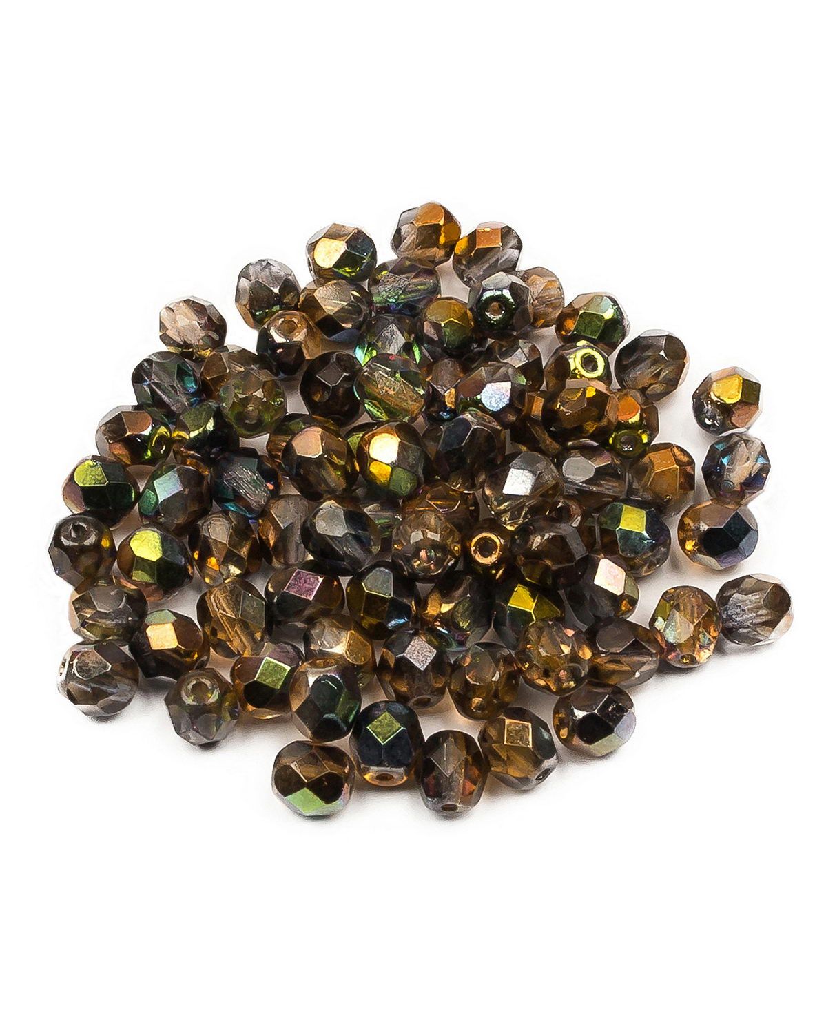 Чешские бусины, Fire Polished Beads, ганеные, 6 мм, цвет: Crystal Magic Copper, 80шт FP-6 разноцветный